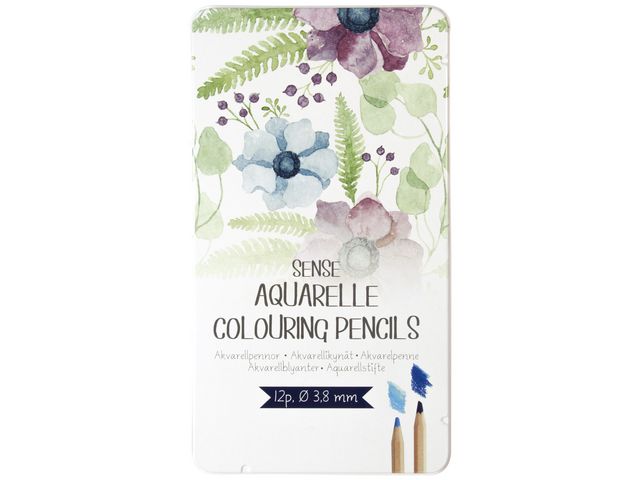 SENSE Akvarellpenna plåtask 12/fp | Skola och förskola - Pennor och tillbehör - Färgpennor - Akvarell | Kontorsexperten