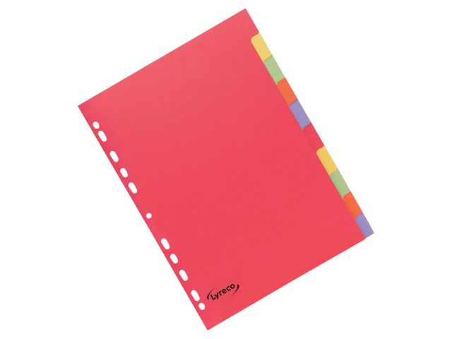 Lyreco Kartongregister A4 10-flik f.färg | Kontorsmaterial - Pärmar och register - Kartongregister | Kontorsexperten