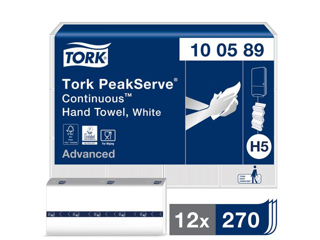 TORK Pappershandduk PeakServe Continuous Advanced 3240/fp | Städ och hygien - Toalettpapper och torkpapper - Pappershanddukar | Kontorsexperten