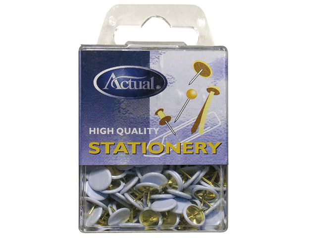 Häftstift i mässing, plastbeläggning, 9 mm, guld 200/fp | Kontorsmaterial - Häftstift och kartnålar - Kartnålar | Kontorsexperten