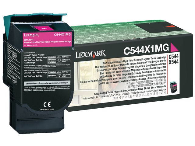 Alternativ bild 0 för Lexmark Toner, hög kapacitet, magenta, singelförpackning, C544X1MG
