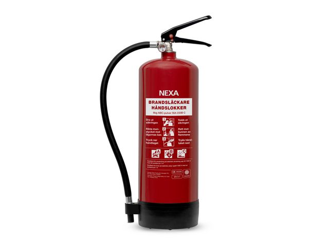 Produktfoto för Nexa brandsläckare, röd, 6kg, pulver, 55A