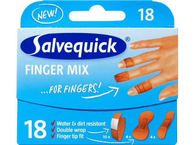 Salvequick Plåster Finger Mix 18/fp | Skyddsutrustning - Första Hjälpen - Plåster | Kontorsexperten