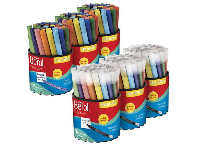 Berol Fiberpenna Storpack Fine Broad 252/fp | Skola och förskola - Pennor och tillbehör - Fiberpennor - Standard | Kontorsexperten