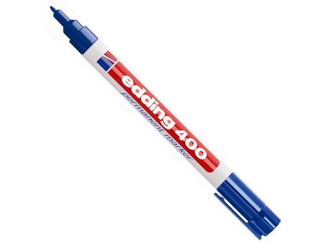 EDDING Märkpenna Permanent 400 med rund spets, 1 mm, blå | Kontorsmaterial - Pennor - Märkpennor - Rund spets | Kontorsexperten