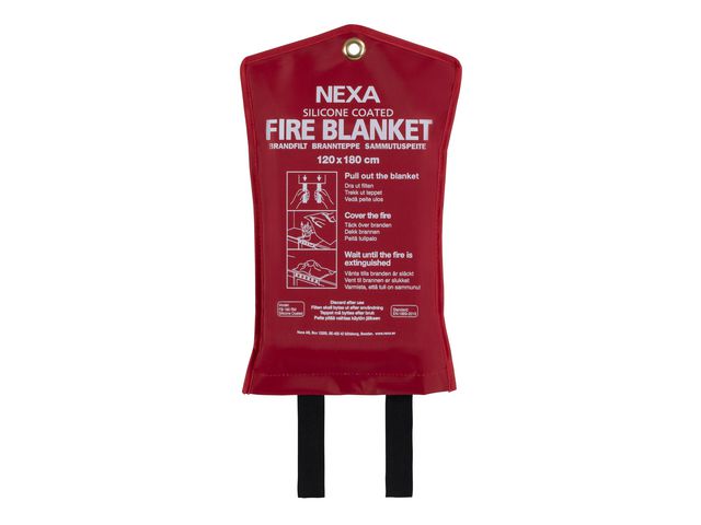 NEXA Brandfilt Silikon 120x180cm Röd | Skyddsutrustning - Brandskydd och säkerhet - Brandfiltar | Kontorsexperten