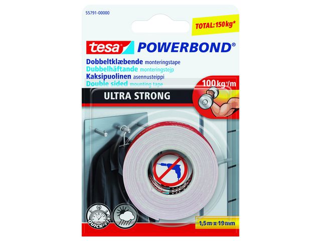 Produktfoto för tesa® Monteringstejp Powerbond 19mmx1,5m