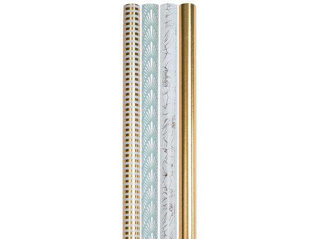 HEDLUNDS OF SWEDEN Presentpapper 70cmx2m metallic mix | Emballage och lagerutrustning - Presentinslagning - Presentpapper och Julpapper | Kontorsexperten