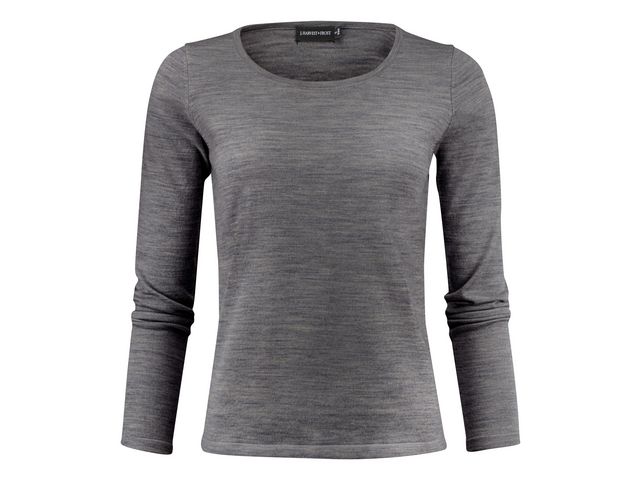 J. HARVEST & FROST Tröja merino J.HoF u-ring dam mörkgrå XS | Yrkeskläder - Tröjor och Sweatshirts - Stickat | Kontorsexperten