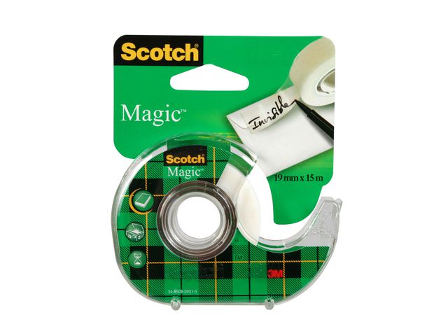 Scotch® Dokumenttejp, Scotch® Magic med hållare 15m x 19mm vit | Kontorsmaterial - Tejp lim och häftmassa - Tejp - Dokument | Kontorsexperten