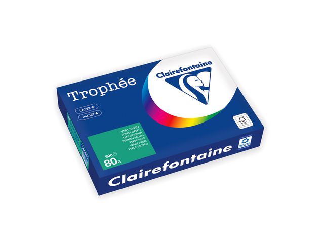 Clairefontaine Kop.ppr A4 80G skogsgrön 500/fp | Kontorspapper - Specialpapper - Färgat - A4 | Kontorsexperten