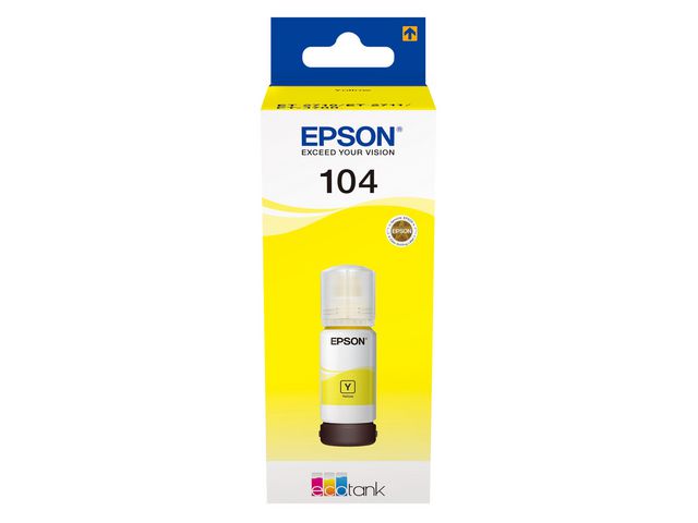 Epson EcoTank bläckflaska 104 C13T00P440, 70 ml, gul | Toner och bläck - Bläckpatroner - Bläckpatroner Epson | Kontorsexperten