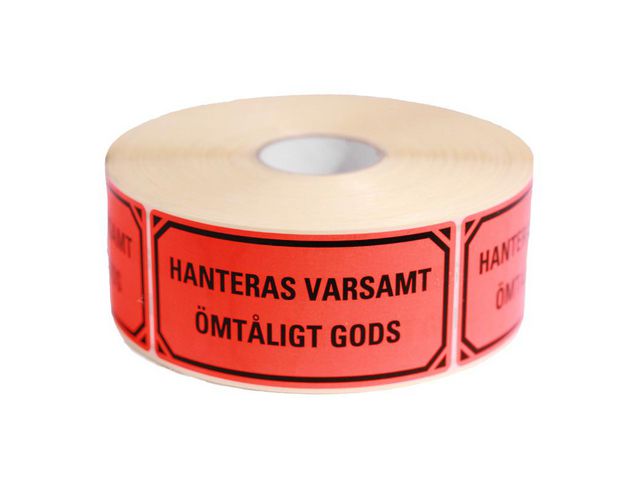 Varningsetikett Hanteras varsamt 1000/rl | Emballage och lagerutrustning - Etiketter och godsmärkning - Specialetiketter | Kontorsexperten