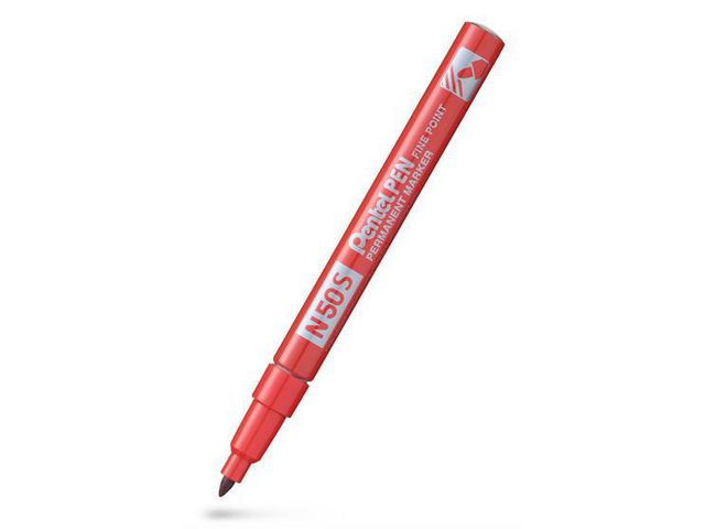 Pentel Märkpenna perm. N50S rund röd | Kontorsmaterial - Pennor - Märkpennor - Rund spets | Kontorsexperten