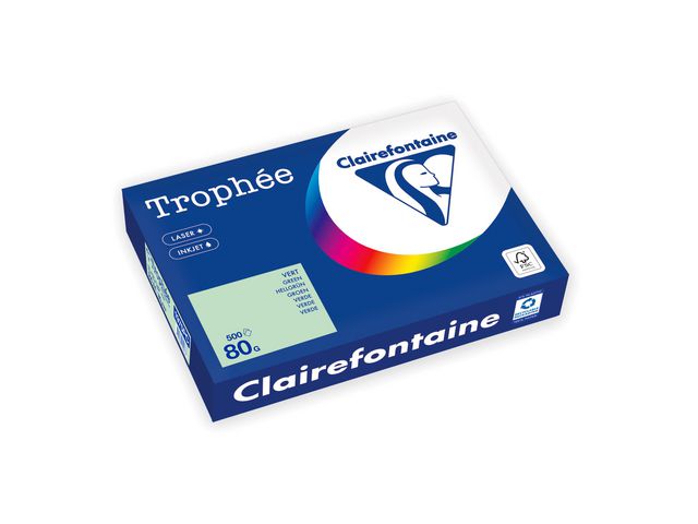 Clairefontaine Trophée A4 80 g färgat papper mintgrön 500/fp | Kontorspapper - Specialpapper - Färgat - A4 | Kontorsexperten