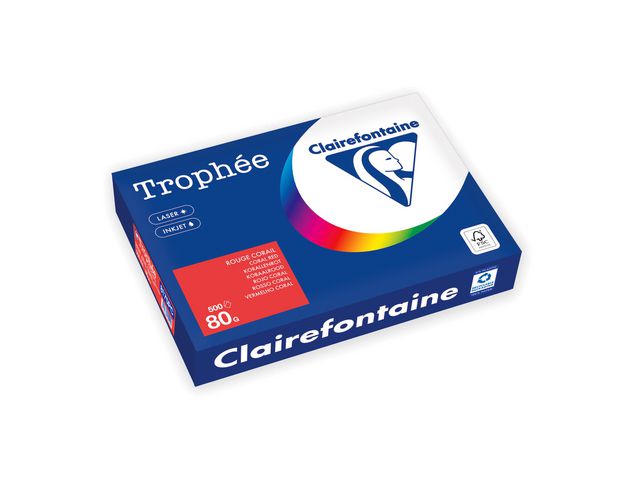 Clairefontaine Trophée A4 80 g färgat papper röd 500/fp | Kontorspapper - Specialpapper - Färgat - A4 | Kontorsexperten
