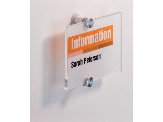 Durable Dörrskylt Crystal Sign, akrylglas, 148 x 105 mm, genomskinlig | Kontorsmöbler och inredning - Tavlor ställ och ramar - Dörrskyltar | Kontorsexperten