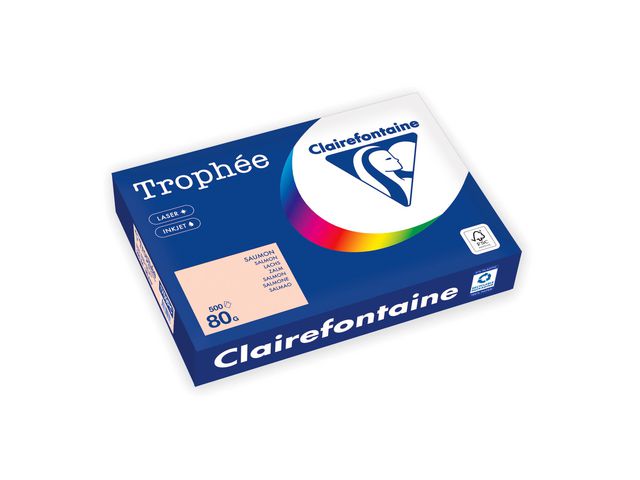 Clairefontaine Trophée A4 80 g färgat papper laxrosa 500/fp | Kontorspapper - Specialpapper - Färgat - A4 | Kontorsexperten