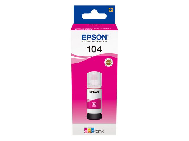 Epson EcoTank bläckflaska 104 C13T00P340, 70 ml, magenta | Toner och bläck - Bläckpatroner - Bläckpatroner Epson | Kontorsexperten