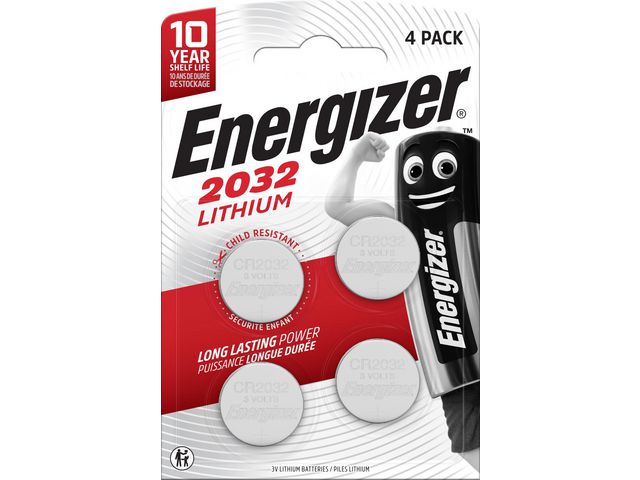 ENERGIZER Batteri Lithium CR2032 4/fp | Kontorsmaskiner - Batterier - Knappcellsbatterier | Kontorsexperten