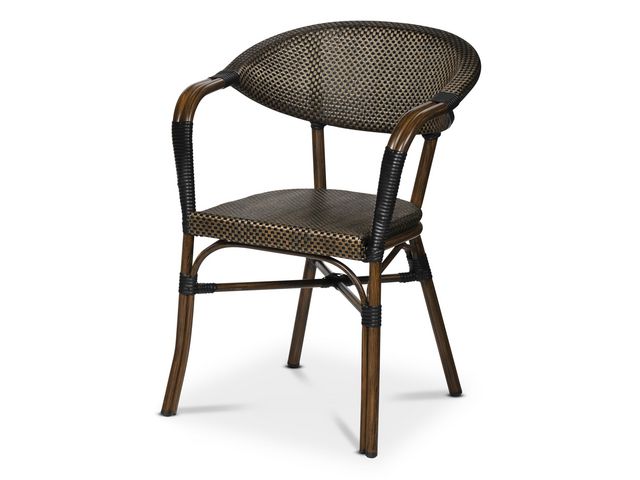 Stol Karm Monaco Texteline svart/brun | Kontorsmöbler och inredning - Utemöbler - Stolar och fåtöljer | Kontorsexperten