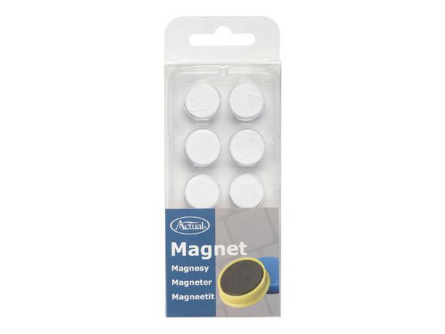 Actual Magnetknappar 16mm vit 10/fp | Kontorsmöbler och inredning - Whiteboardtavlor och tillbehör - Magneter | Kontorsexperten
