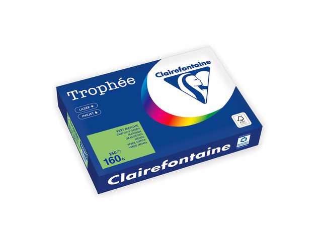 Clairefontaine Trophée A4 160 g färgat papper vårgrön 250/fp | Kontorspapper - Specialpapper - Färgat - A4 | Kontorsexperten