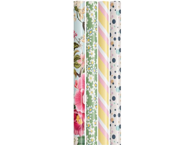 HEDLUNDS OF SWEDEN Presentpapper 70cmx4m mix | Emballage och lagerutrustning - Presentinslagning - Presentpapper och Julpapper | Kontorsexperten