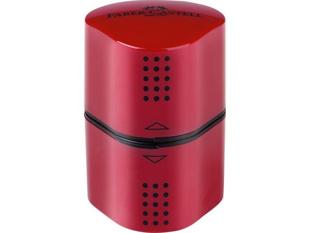 Produktfoto för Faber-Castell Pennvässare GRIP 2001 Trio-pennväsare för blyerts- och färgpennor röd eller blå