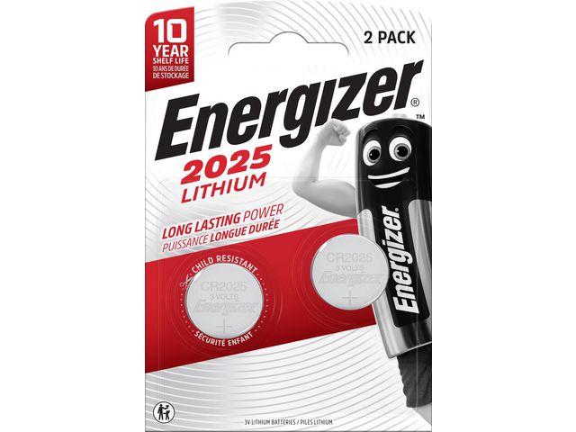 ENERGIZER Batteri Lithium CR2025 2/fp | Kontorsmaskiner - Batterier - Knappcellsbatterier | Kontorsexperten