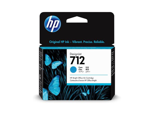 HP Bläckpatron 3ED67A 712 Cyan | Toner och bläck - Bläckpatroner - Bläckpatroner HP | Kontorsexperten