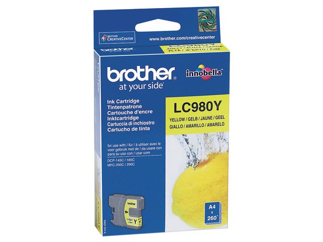 Brother Bläckpatron LC980 Y, LC-980Y, Innobella™-bläck, gul, singelförpackning | Toner och bläck - Bläckpatroner - Bläckpatroner Brother | Kontorsexperten