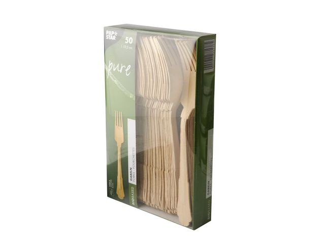 PAPSTAR Bestick Trägaffel Premium 50/fp | Kök och servering - Engångsartiklar - Engångsbestick | Kontorsexperten