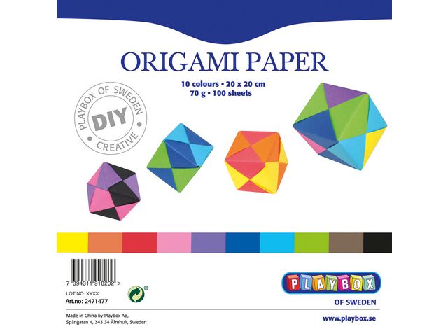 PLAYBOX Origamipapper 500/fp | Skola och förskola - Hobbypapper - Specialpapper | Kontorsexperten