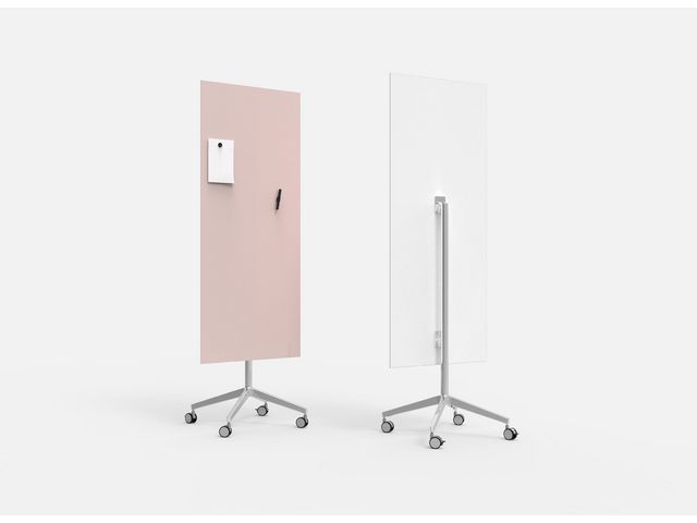 LINTEX Glastavla mobil 650x1960mm rosa | Kontorsmöbler och inredning - Whiteboardtavlor och tillbehör - Whiteboardtavlor mobil - Glas | Kontorsexperten