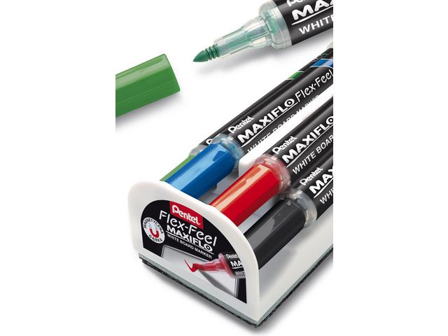Pentel Whiteboardtorkare Flex ink 4 pen | Kontorsmaterial - Pennor - Whiteboardpennor - Rund spets | Kontorsexperten
