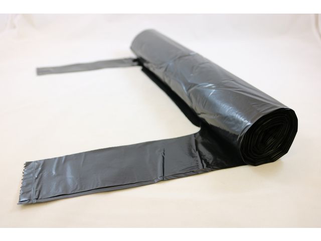 Plastsäck knyt LD 125L 50my svart 8/rl | Städ och hygien - Påsar och säckar - Plastsäckar | Kontorsexperten