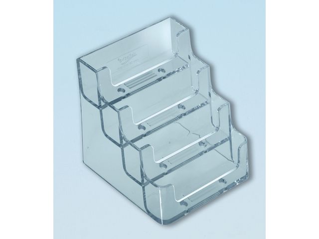 deflecto® Visitkortsställ 4-fack transparent | Kontorsmaterial - Till skrivbordet - Visitkortshållare | Kontorsexperten