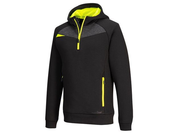 PORTWEST® Hoodie halfzip DX467 svart M | Arbetskläder - Arbetströjor - Hoodies och luvtröjor | Kontorsexperten