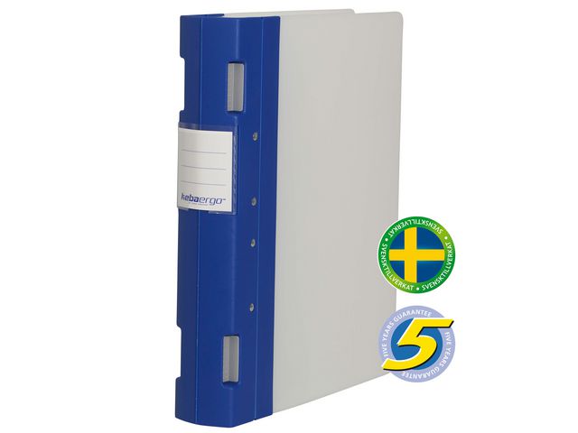 KEBA Gaffelpärm Ergo A4 55mm blå/neutral | Kontorsmaterial - Pärmar och register - Gaffelpärmar i plast | Kontorsexperten