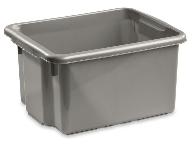 Förvaringslåda 15L, silver | Skolmöbler och inredning - Förvaringsmöbler - Backar, boxar och korgar | Kontorsexperten