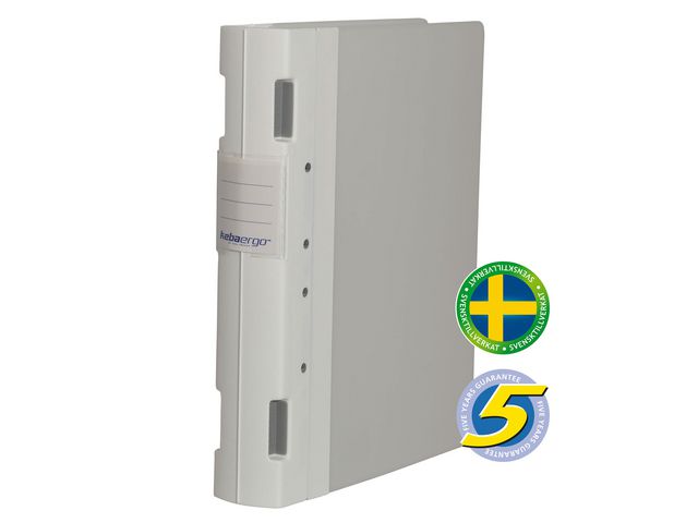 KEBA Gaffelpärm Ergo A4 55mm vit/neutral | Kontorsmaterial - Pärmar och register - Gaffelpärmar i plast | Kontorsexperten