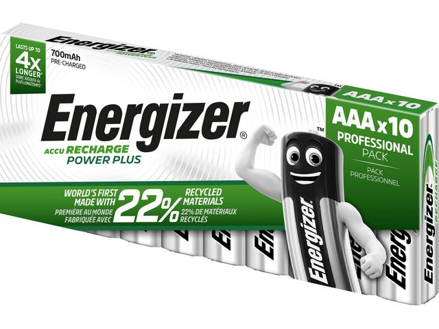 Energizer Batteri Laddbar P-P AAA 10/fp | Kontorsmaskiner - Batterier - Uppladdningsbara | Kontorsexperten