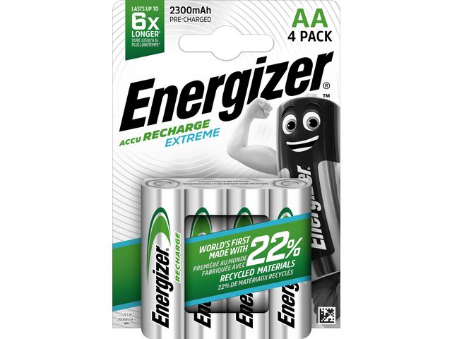 Energizer Batteri Laddbar AA Extreme 4/fp | Kontorsmaskiner - Batterier - Uppladdningsbara | Kontorsexperten