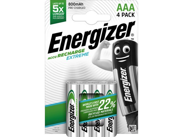 Energizer Batteri Laddbar AAA Extreme 4/fp | Kontorsmaskiner - Batterier - Uppladdningsbara | Kontorsexperten
