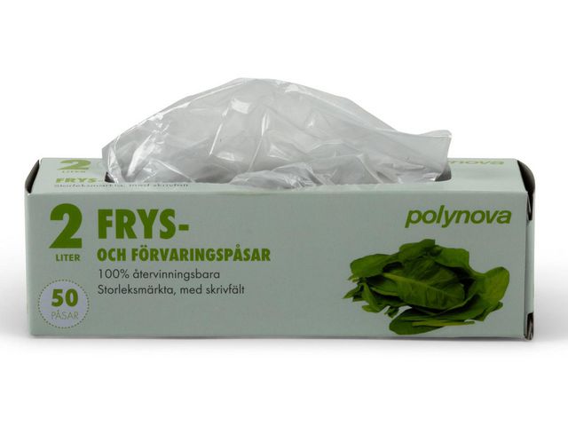 Polynova Fryspåse på rulle 2L transparenta 50/rl | Kök och servering - Plast och fryspåsar - Fryspåsar | Kontorsexperten