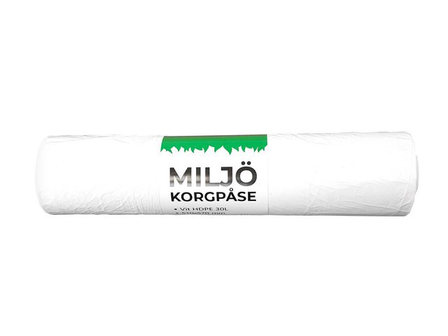 Papperskorgspåse 30L HDPE 9my vit 100/rl | Städ och hygien - Påsar och säckar - Papperskorgspåsar | Kontorsexperten