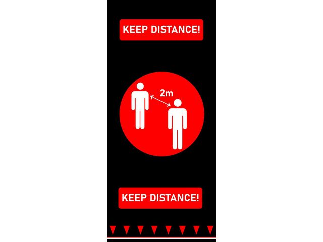 Mattor Håll Avstånd 90x200cm röd/svart | Kontorsmöbler och inredning - Entre och reception - Entremattor | Kontorsexperten