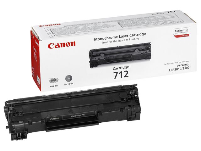 Canon Toner 712, 1870B002, svart, singelförpackning | Toner och bläck - Tonerkassetter - Toner Canon | Kontorsexperten