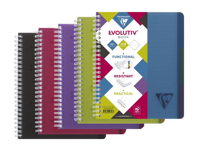 CLAIREFONTAINE Ant.block A5+ 3-flik sort | Kontorsmaterial - Block och anteckningsböcker - Anteckningsblock | Kontorsexperten